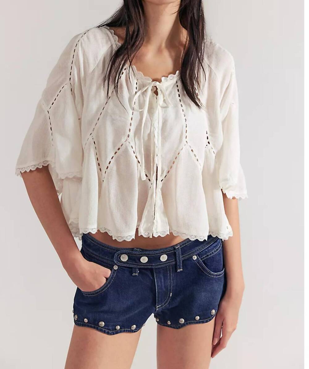 NEW FREE PEOPLE late night set stud shorts in midnight oil